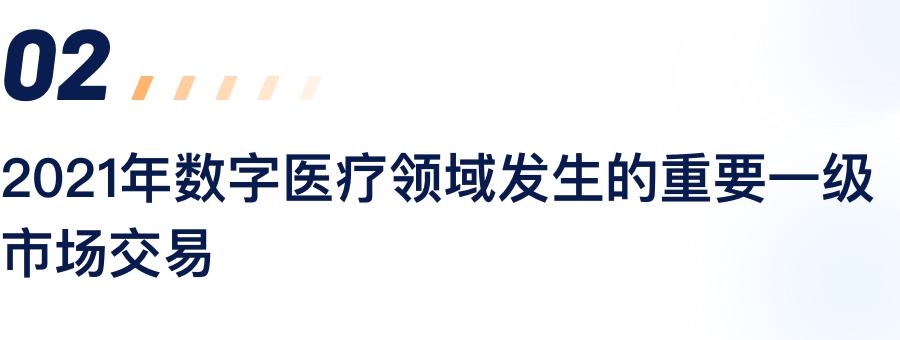 2021年数字医疗领域产生的沉要一级市场买卖.png